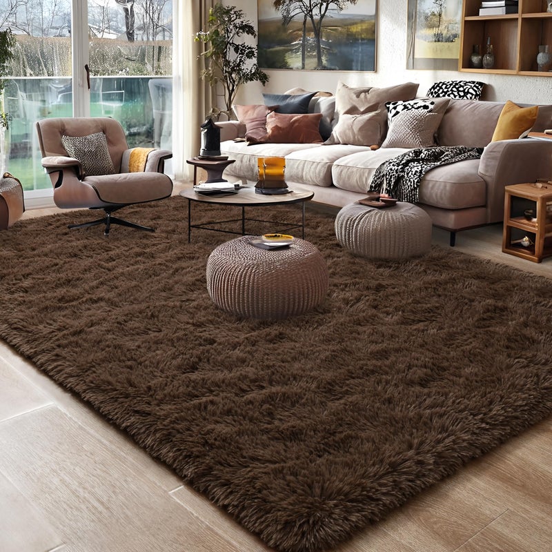 Foxmas Soft Fluffy Area Rugs for Bedroom Kids Room Plush Shaggy Nursery Rug Furry Throw Carpets for Boys Girls, College Dorm Fuzzy Rugs Living Room Home Decorate Rug, 3ft x 5ft, Black - Image 3